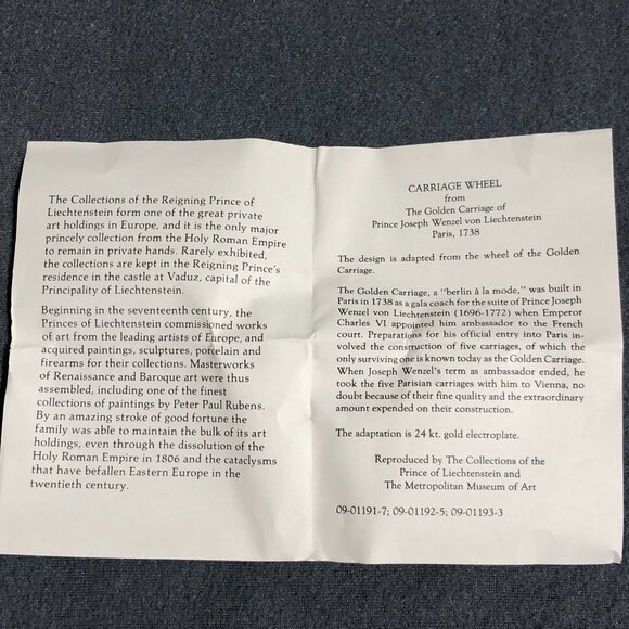 MMA Carriage Wheel brooch METROPOLITAN MUSEUM OF ART pin/Brooch Gold Rare VTG - Picture 9 of 12